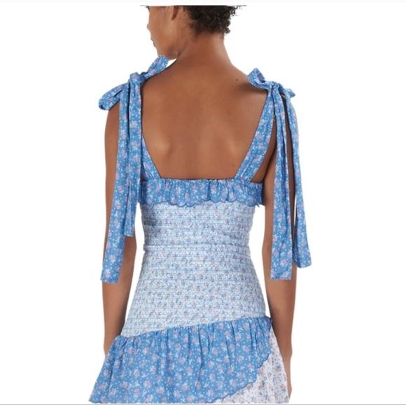 Loveshackfancy Aya Mini Dress Blue Large - Picture 3 of 16